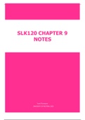 SLK120 Chapter 9 Notes