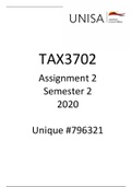 TAX3702 Assignment 2 Semester 2 - 2020 COMPLETE