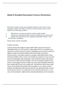  NR 443 Week 8 Graded Discussion Topic: Future Directions|Community Health Nursing