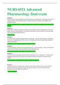 NURS 6521 Advanced Pharmacology final exam 2020 (100% verified)