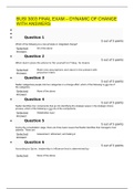 BUSI 3003 FINAL EXAM – DYNAMIC OF CHANGE WITH ANSWERS