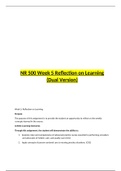 NR 500 Week 5 Reflection on Learning (Dual Version){GRADED A}