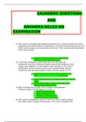NCLEX-RN EXAMINATION: SAUNDERS QUESTIONS AND ANSWERS (120 Nos Q & A correct answer): (Latest-2020)