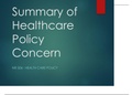 NR 506 Week 7 Assignment: Summary of Healthcare Concern Presentation.