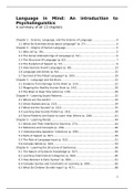 Summary of all chapters Language in  Mind (psychology of language, pre-master CIS, UvT)