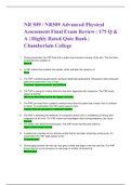 NR 509 / NR509 Advanced Physical Assessment Final Exam Review | 175 Q & A | Highly Rated Quiz Bank | Chamberlain College