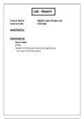 Digital Logic Design/Digital Electronics lab report all in one file