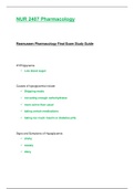 NUR2407 / NUR 2407: Pharmacology Final Exam Study Guide (2020) Rasmussen