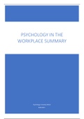 Psychology in the Workplace Summary Book