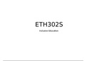 Summary  ETH302S - Inclusive Education A (ETH302S)