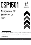 CSP1501  ASSIGNMENT 2 SEMESTER 1 2021 SOLUTIONS