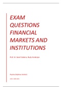 Financial markets and institutions - Example questions and quizes solved 2020-2021