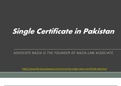 Brief An Overview on Single Certificate in Pakistan