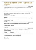 Exam (elaborations) NURS 6512N MIDTERM EXAM 1 – QUESTION AND ANSWERS 