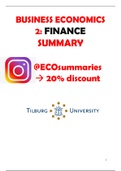 Business Economics 2 for ECO: Finance summary - Tilburg university - Economics