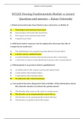 NCLEX Nursing Fundamentals Module 11 Questions and answers {100%} | Nursing Fundamentals Module 11 {Graded A}