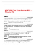 NRNP 6640 Final Exam Summer 2020 – 74 out of 75) Questions & Answers