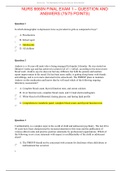 NURS 6660N FINAL EXAM 1 – QUESTION AND ANSWERS (75/75 POINTS) Graded A+