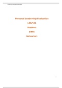  LDR 531 Organizational Leadership/LDR 531 WEEK 1 ASSIGNMENT, PERSONAL LEADERSHIP EVALUATION