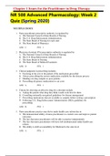 NR 508 Advanced Pharmacology: Week 2 Quiz (Spring 2020) Complete Answers)