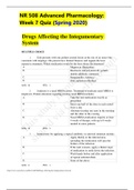 NR 508 Advanced Pharmacology: Week 7 Questions and Answers (Spring 2020)