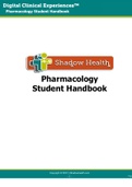 Shadow health pharmacology student hand book