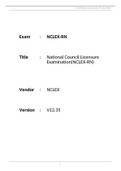 NCLEX-RN V12.35 National Council Licensure Examination(NCLEX-RN) Latest doc 2021 Already Graded A
