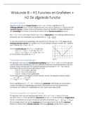 Samenvatting Wiskunde B H1 + 2  Functies en Grafieken & de afgeleide functie
