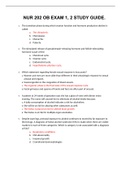 NUR 202 OB 1 EXAM STUDY GUIDE. QUESTIONS AND ANSWERS.