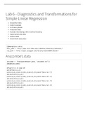 MATH 5358: Lab 6 - Diagnostics and Transformations for Simple Linear Regression. Study Guide.