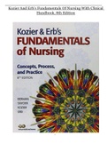 Fundamentals Of Nursing With Clinical Handbook 2022/2023_Test Bank | Concepts, Process and Practice, 8th Edition_Kozier And Erb’s