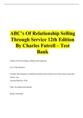 ABCS OF RELATIONSHIP SELLING THROUGH SERVICE 12TH EDITION TEST BANK A+ Solutions