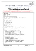 COMP 230 WEEK 5 LAB VBSCRIPT MODULAR LAB REPORT (2021 latest update) GUARANTEE OF AN A+