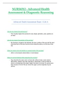 NURS 6512 / NURS6512 Exam 1 Q & A (Latest 2021): Advanced Health Assessment and Diagnostic Reasoning - Walden University