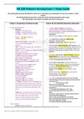 NR 328 Pediatric Nursing Exam 1 Study Guide