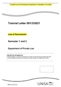 Pvl2602 Law of succession Both Assignment 01 & 02 Semester 1 & 2 2021