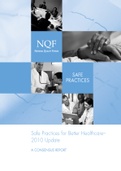 CNP 447 Safe Practices 10 Full Safe Practices for Better Healthcare– 2010 Update