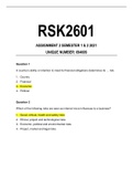 RSK2601 Assignment 2 (2021) Answers