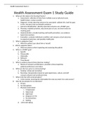 NUR 2092 Health Assessment Exam 1 Study Guide