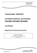 Summary  FAC 4861 ADVANCED FINANCIAL ACCOUNTING I FAC4861/ZFA4861/NFA4861