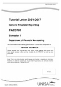 Exam (elaborations) FAC 3701 Tutorial Letter 202/1/2017 General Financial Reporting FAC3701 Semester 1 Department of Financial Accounting