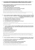 2016 Part A & B Assessment: RN Fundamentals Online Practice|121 Elaborated Questions|