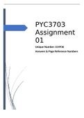 PYC3703, Assignment 01, Cognitive Psychology, Unique Number 614936