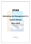 IFAS Marketing Management 3.1 Course Manual 2014.2015 version 1.0 -Saxion HS Enschede