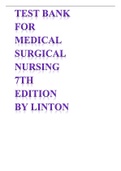 Test Bank for Medical Surgical Nursing 7th Edition by Linton complete new updates 2021 exam mostly tested questions with verified answers 100% 