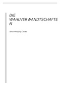 Boekverslag Die Wahlverwandtschaften Johan Wolfgang von Goethe Duits
