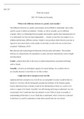 SOC 307 journal.docx  SOC 307  Week One Journal  SOC 307 Gender and Sexuality   ‚·What is the difference between sex, gender, and sexuality?  The difference between sex, gender, and sexuality can be difficult to understand  and is often used by society to
