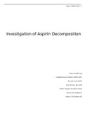  CHEM IB Chemistry IA, Final-Investigation of Aspirin Decomposition