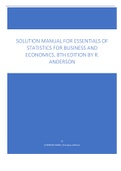 Solution Manual for Essentials of Statistics for Business and Economics, 8th Edition