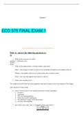ECO 578 FINAL EXAM 1 